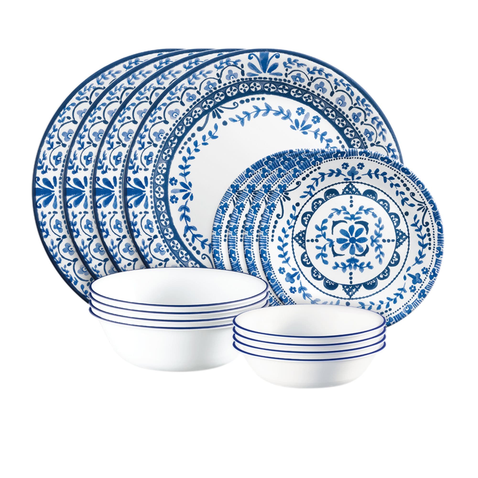 Corelle Vitrelle Portofino Dinner Set 16pc Blue Kitchen Warehouse™